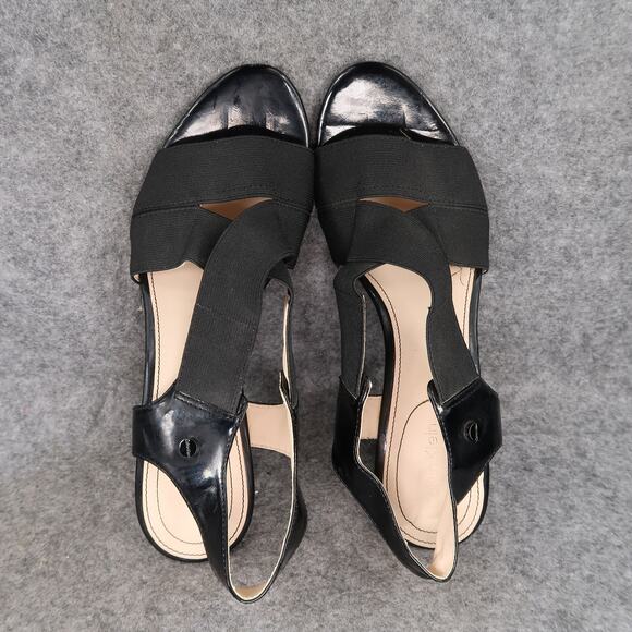 Calvin Klein Shoes Womens 7.5 Strappy Pump Heel Slingback Elastic Open Toe Black - Picture 7 of 13